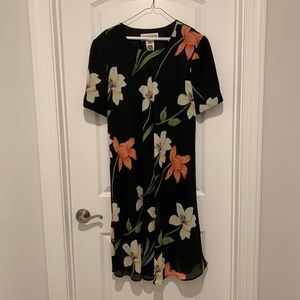 Jessica Howard Black Dress with Flowers Size 22